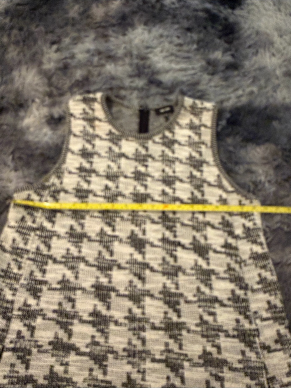 ME+EM Houndstooth Knit A-Line Shift Dress Sleeveless Pockets Black White US 10 - Picture 6 of 8